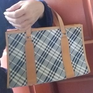 Canvas blue label Burberry tote bag